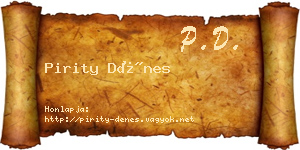 Pirity Dénes névjegykártya